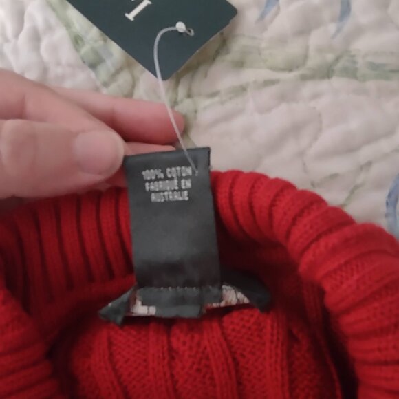 Lauren Ralph Lauren St Martin 100% Cotton True Red Turtleneck L NWT - Picture 10 of 10